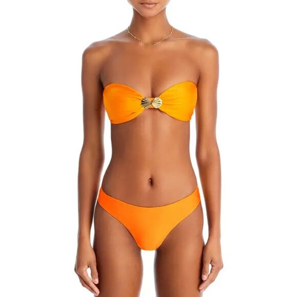 New Aqua Swim Women's Orange Shell Bikini Bottoms Size S - Picture 6 of 6